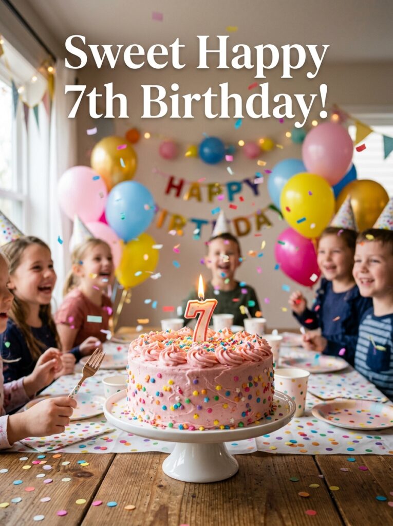 Happy 7th Birthday Wishes for Girls